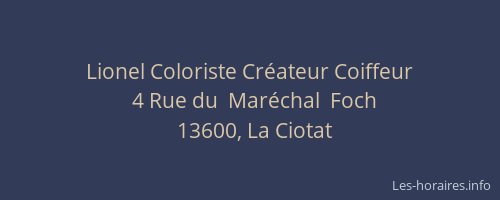 Lionel Coloriste Créateur Coiffeur