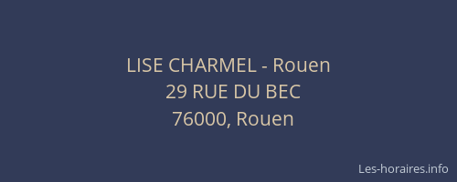 LISE CHARMEL - Rouen