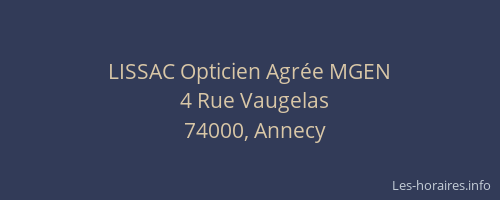 LISSAC Opticien Agrée MGEN