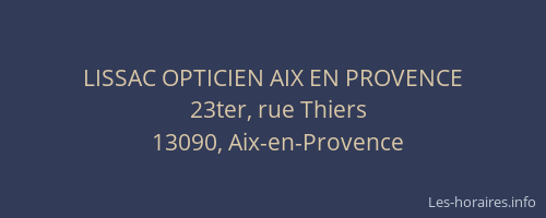 LISSAC OPTICIEN AIX EN PROVENCE