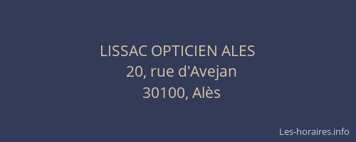 LISSAC OPTICIEN ALES