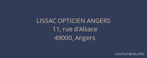 LISSAC OPTICIEN ANGERS