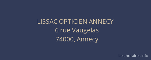 LISSAC OPTICIEN ANNECY