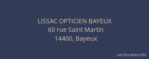 LISSAC OPTICIEN BAYEUX