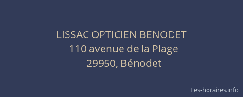 LISSAC OPTICIEN BENODET