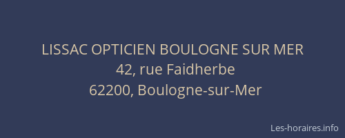 LISSAC OPTICIEN BOULOGNE SUR MER