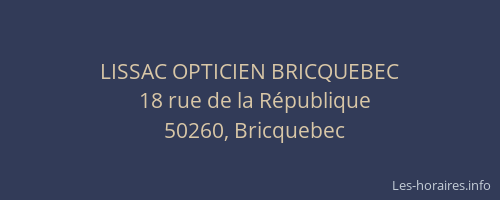 LISSAC OPTICIEN BRICQUEBEC