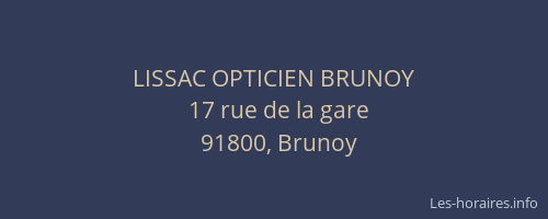 LISSAC OPTICIEN BRUNOY