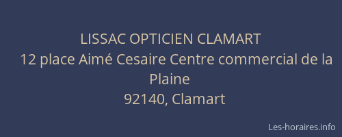 LISSAC OPTICIEN CLAMART