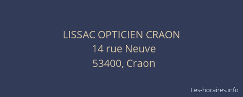 LISSAC OPTICIEN CRAON