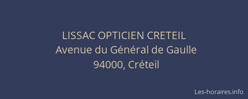 LISSAC OPTICIEN CRETEIL