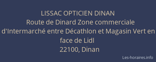 LISSAC OPTICIEN DINAN