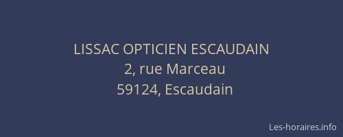 LISSAC OPTICIEN ESCAUDAIN
