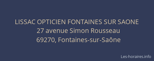 LISSAC OPTICIEN FONTAINES SUR SAONE
