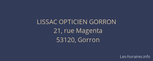 LISSAC OPTICIEN GORRON