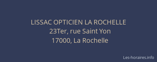LISSAC OPTICIEN LA ROCHELLE