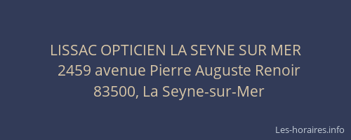 LISSAC OPTICIEN LA SEYNE SUR MER