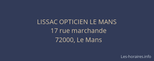 LISSAC OPTICIEN LE MANS