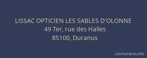 LISSAC OPTICIEN LES SABLES D'OLONNE