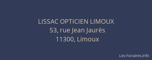 LISSAC OPTICIEN LIMOUX