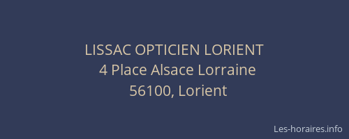 LISSAC OPTICIEN LORIENT