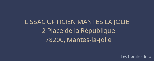 LISSAC OPTICIEN MANTES LA JOLIE