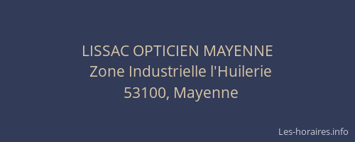 LISSAC OPTICIEN MAYENNE