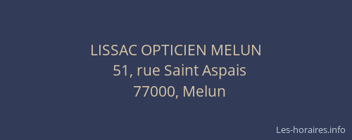 LISSAC OPTICIEN MELUN