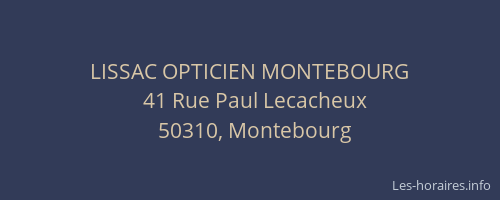 LISSAC OPTICIEN MONTEBOURG