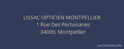 LISSAC OPTICIEN MONTPELLIER