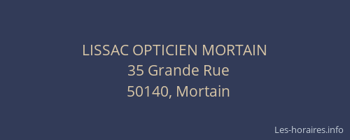 LISSAC OPTICIEN MORTAIN