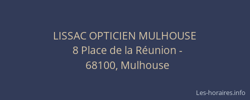 LISSAC OPTICIEN MULHOUSE
