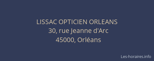 LISSAC OPTICIEN ORLEANS