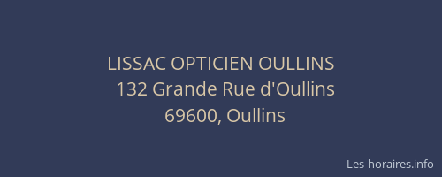 LISSAC OPTICIEN OULLINS
