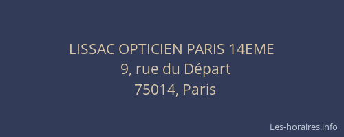 LISSAC OPTICIEN PARIS 14EME