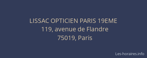 LISSAC OPTICIEN PARIS 19EME