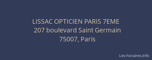 LISSAC OPTICIEN PARIS 7EME