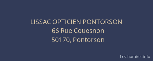 LISSAC OPTICIEN PONTORSON