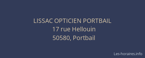 LISSAC OPTICIEN PORTBAIL