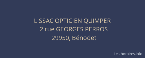 LISSAC OPTICIEN QUIMPER