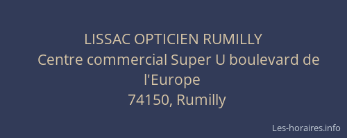 LISSAC OPTICIEN RUMILLY