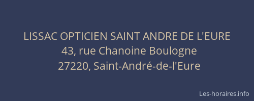 LISSAC OPTICIEN SAINT ANDRE DE L'EURE