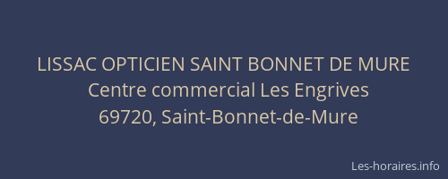 LISSAC OPTICIEN SAINT BONNET DE MURE