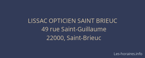 LISSAC OPTICIEN SAINT BRIEUC