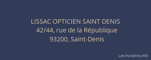 LISSAC OPTICIEN SAINT DENIS