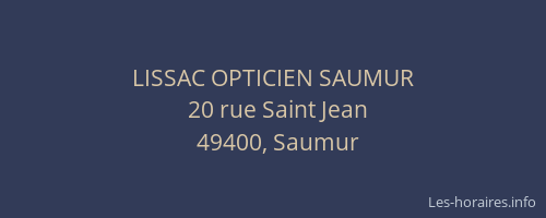 LISSAC OPTICIEN SAUMUR