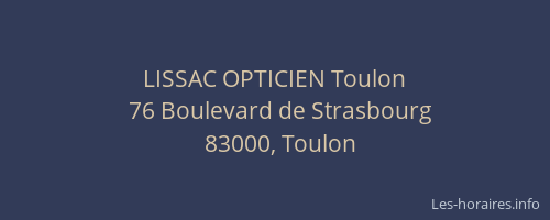 LISSAC OPTICIEN Toulon