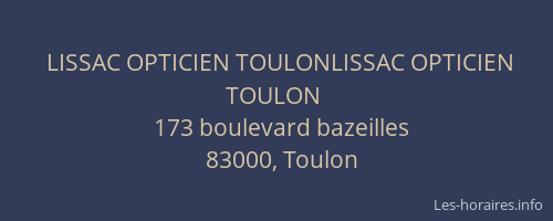 LISSAC OPTICIEN TOULONLISSAC OPTICIEN TOULON