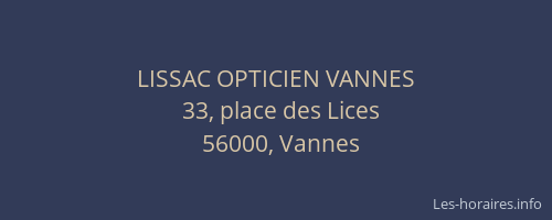 LISSAC OPTICIEN VANNES