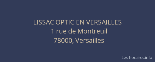 LISSAC OPTICIEN VERSAILLES